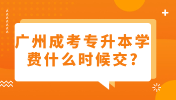 广州成考专升本学费什么时候交