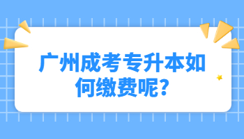 广州成考专升本如何缴费