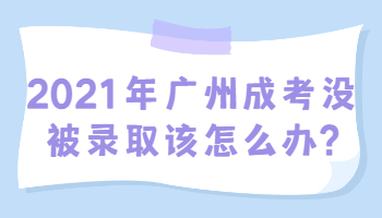 广州成考没被录取该怎么办