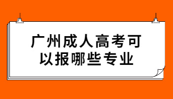 广州成人高考可以报哪些专业