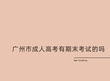 广州市成人高考期末考试